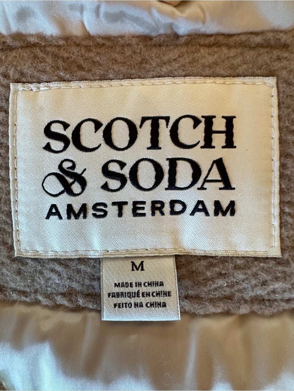 Scotch & Soda Taupe Removable Hood Double-Breasted Coat - Picture 10 of 13